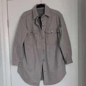 C'est Moi Gray/Purply Button-Up Shirt Jacket